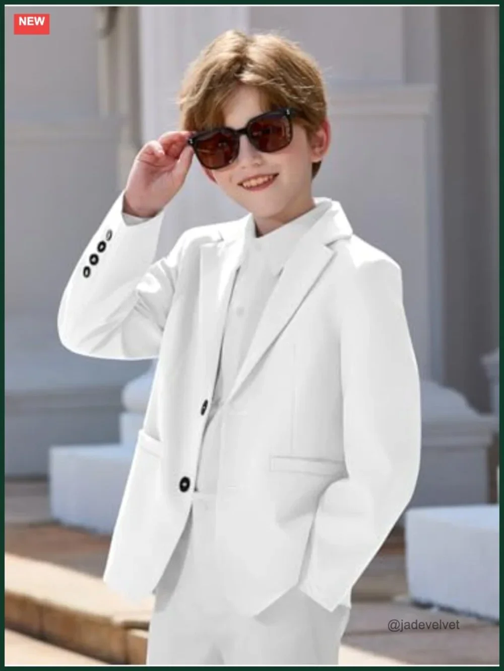 Boys Casual Two Button Sport Coat Blazer with Notched Lapel